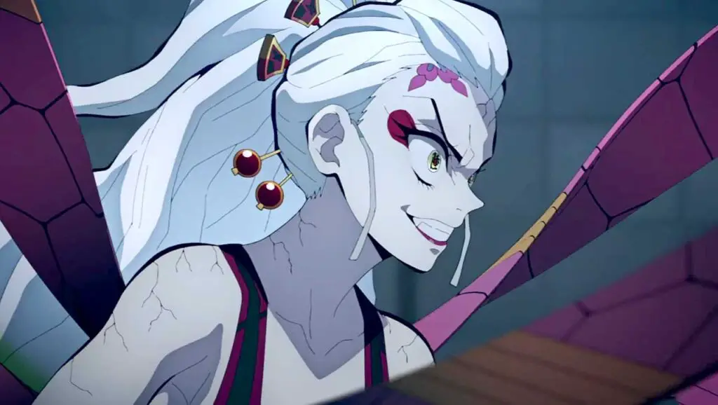Daki from Demon slayer is demonic beuty in white hair