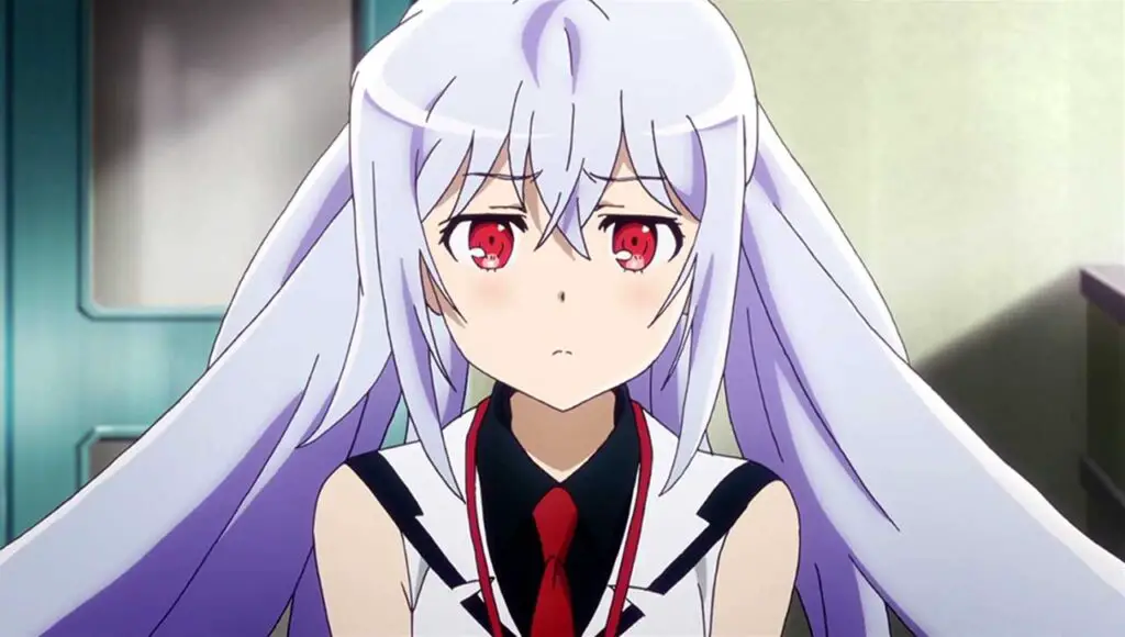 Isla from plastic memories is a beautiful robotic girl in white hair