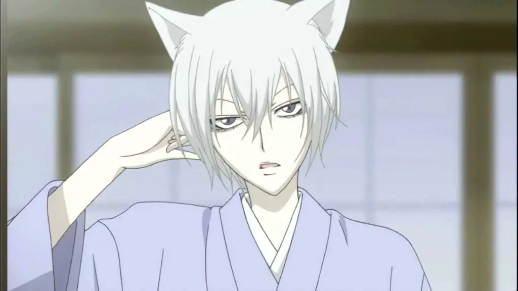 Tomoe of Kamisama Kiss is classic white haired male anime character