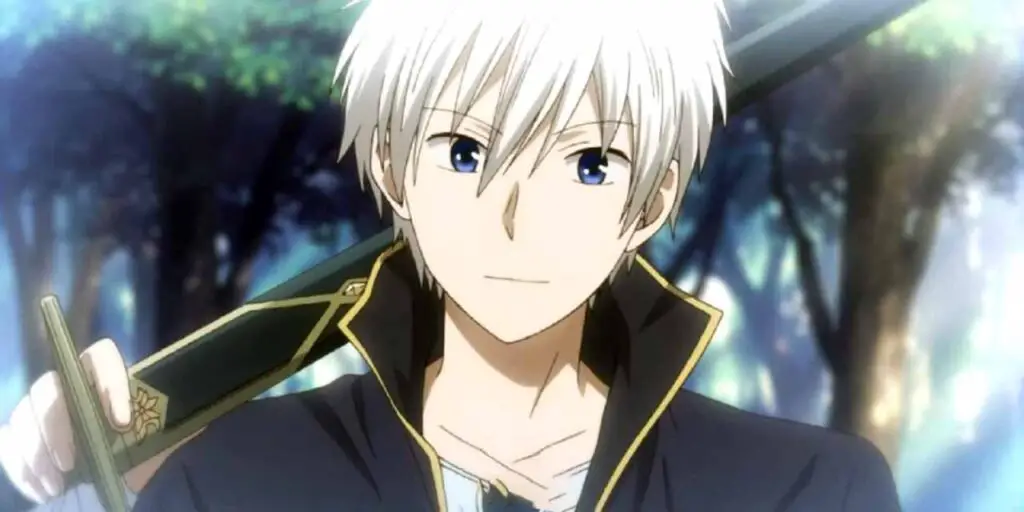 Zen Wistaria from the snow white with red hair is wholesome male white haired anime character