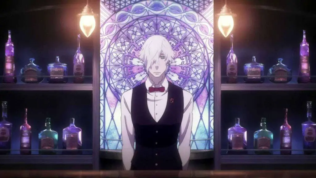 Decim from Death Parade is expressionless main character