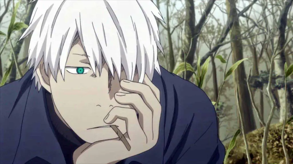 ginko from Mushishi navigate the storyline with same expression